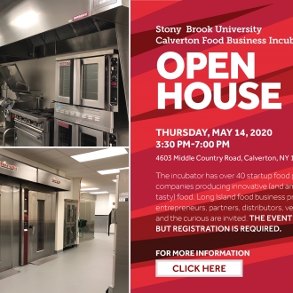 An invitation to an Open House at the Stony Brook Incubator Kitchen