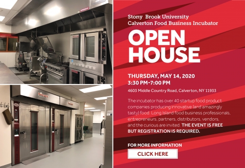 An invitation to an Open House at the Stony Brook Incubator Kitchen